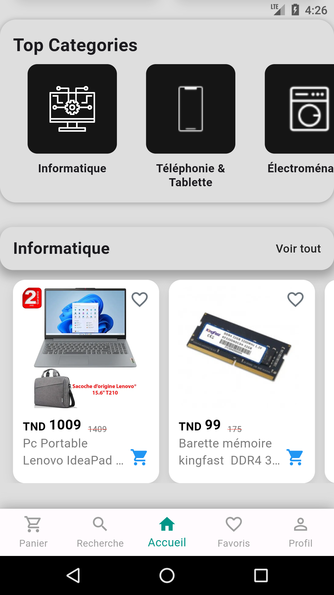 Tdiscount Market categories