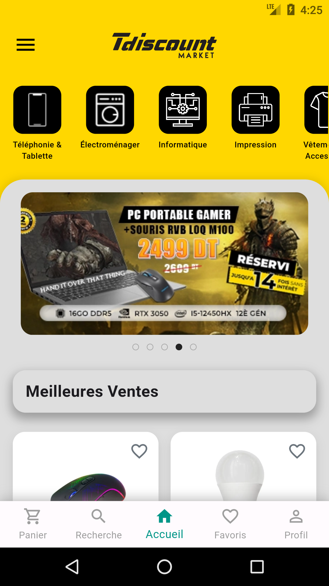 Tdiscount Market home screen