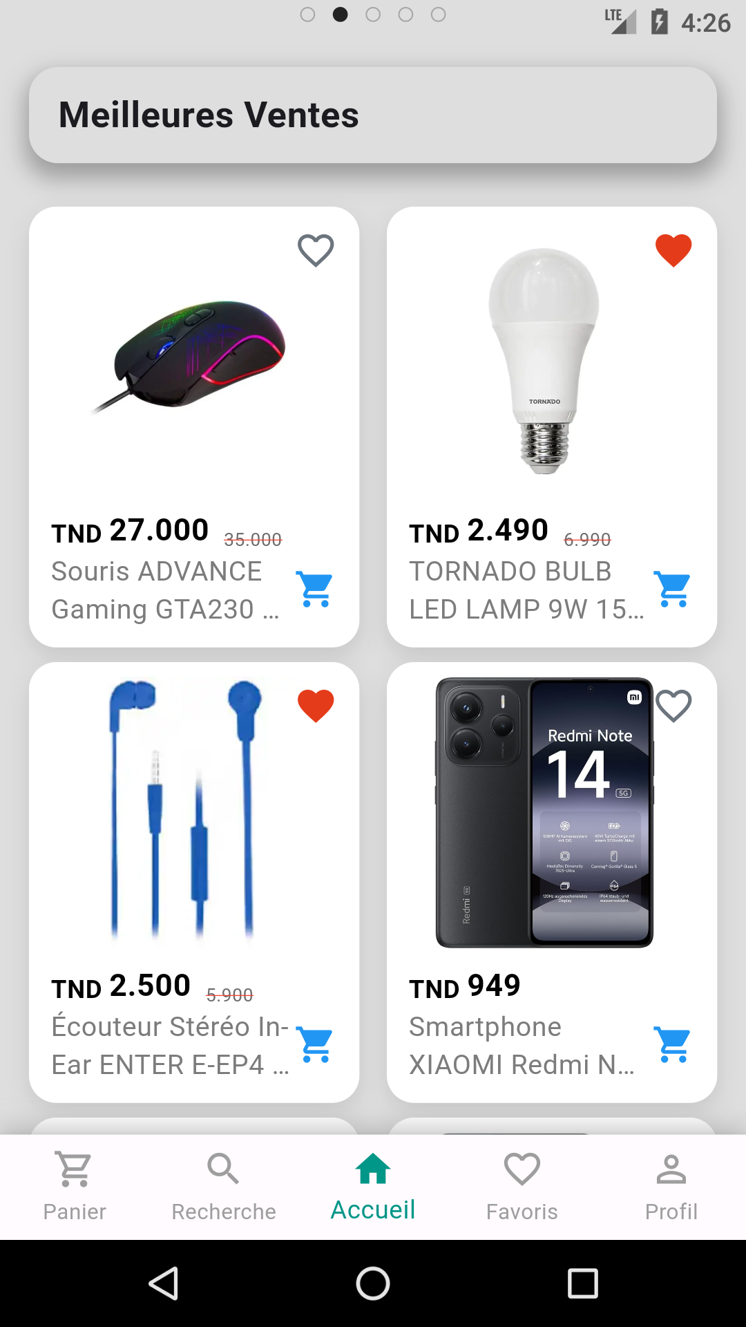 Tdiscount Market products screen